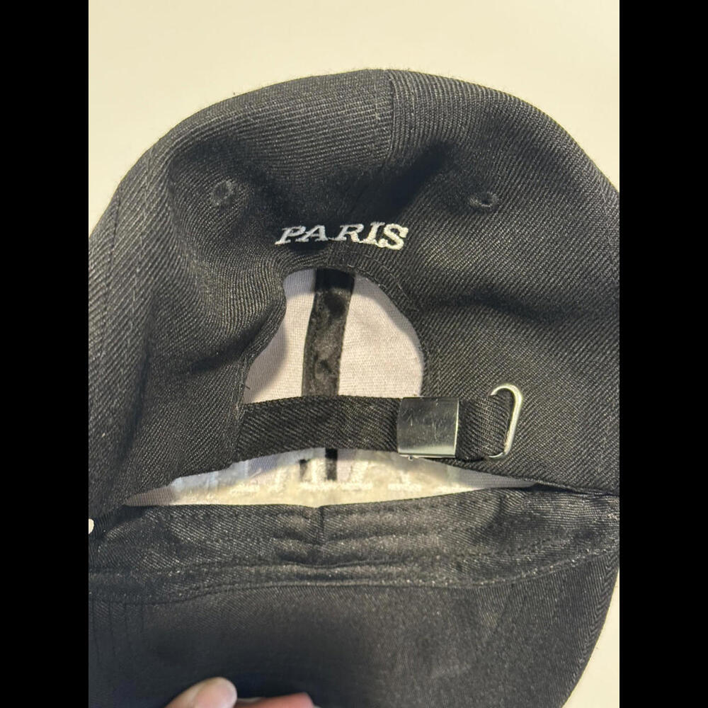 Unisex Adjustable Paris Black Hat With Side Flag One Size - Picture 6 of 6